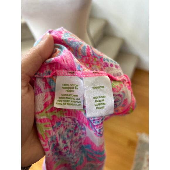 Lilly Pulitzer Hot Pink Nautilus Shell Octopus Sea Print Short Sleeve T-Shirt - Picture 4 of 6